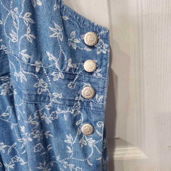 Casey & Max Blue Floral Denim Overall Dress - Size XL - Picture 5 of 16